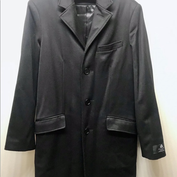 Le Chateau Men’s Tailored Wool Coat Brown Black XS Herringbone Texture - Picture 2 of 12